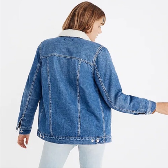 Madewell Sherpa Lined Jean Jacket Oversized size small - Picture 2 of 10